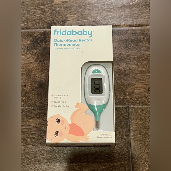 Fridababy Quick Read Flexible Tip Rectal Baby Thermometer Keep Clean Case NEW - Picture 1 of 12